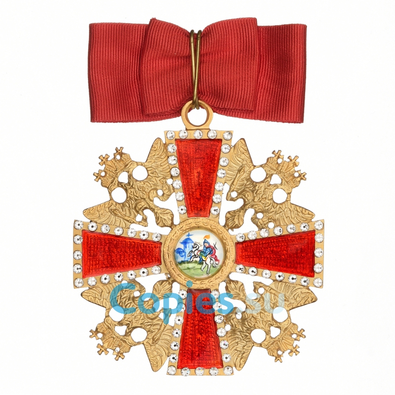 Знак Ордена Святого Александра Невского со стразами (ХVIII век), копия  LUX