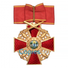 Знак Ордена Святой Анны I степени с верхними мечами, копия LUX