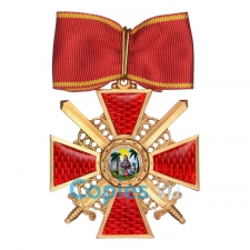 Знак Ордена Святой Анны II степени с мечами, копия LUX