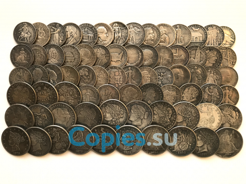 Коллекция юбилейных монет Америки, 75 штук без повторов, копии