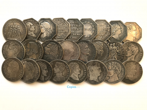 Коллекция монет Франции, 19век, 25 штук без повторов, копии