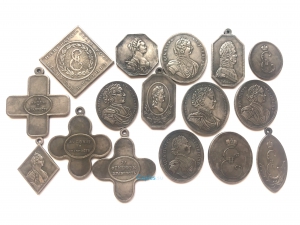 Коллекция редких царских медалей необычной формы, 16 штук, копии