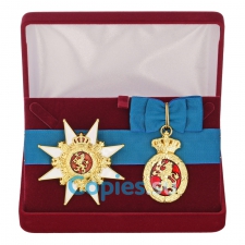 Знак и звезда ордена Норвежского Льва в подарочном футляре - Норвегия 