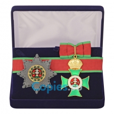 Знак и звезда ордена Святого Стефана в подарочном футляре - Венгрия 