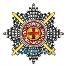 Звезда ордена Святой Анны со стразами с мечами, копия