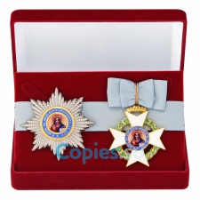 Знак и звезда ордена Спасителя в подарочном футляре. Греция